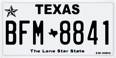 TX license plate BFM8841