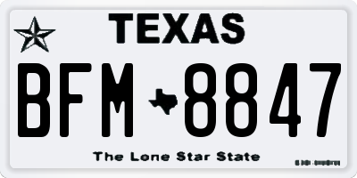 TX license plate BFM8847