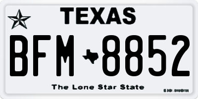 TX license plate BFM8852