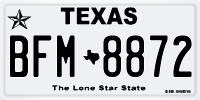 TX license plate BFM8872