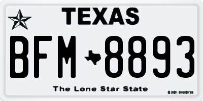 TX license plate BFM8893
