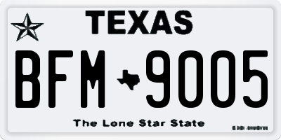 TX license plate BFM9005