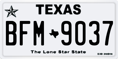 TX license plate BFM9037