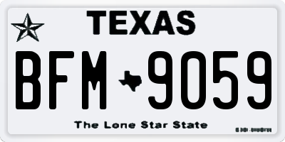 TX license plate BFM9059