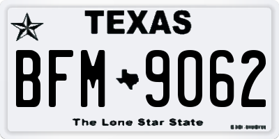 TX license plate BFM9062
