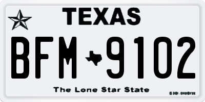 TX license plate BFM9102