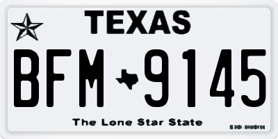 TX license plate BFM9145