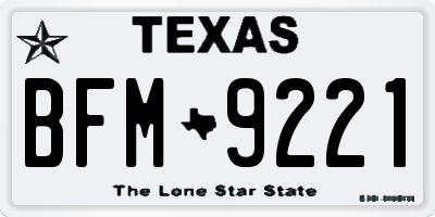 TX license plate BFM9221