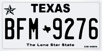 TX license plate BFM9276