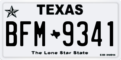 TX license plate BFM9341