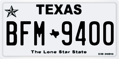 TX license plate BFM9400