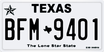 TX license plate BFM9401