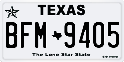 TX license plate BFM9405