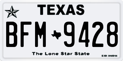TX license plate BFM9428