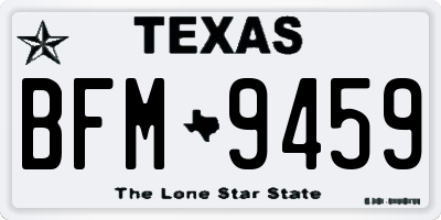 TX license plate BFM9459