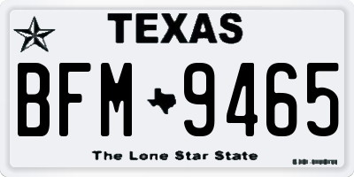 TX license plate BFM9465