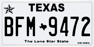 TX license plate BFM9472