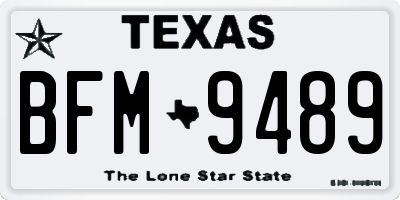 TX license plate BFM9489
