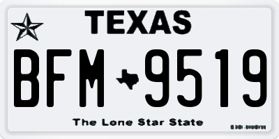 TX license plate BFM9519