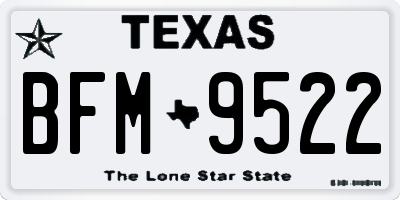 TX license plate BFM9522