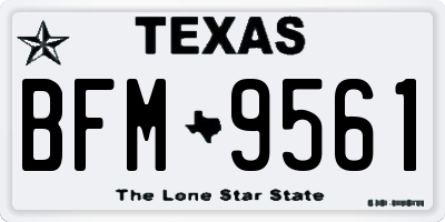TX license plate BFM9561