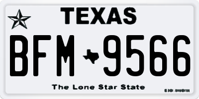 TX license plate BFM9566