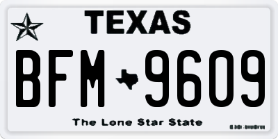 TX license plate BFM9609