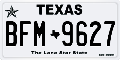 TX license plate BFM9627