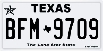 TX license plate BFM9709