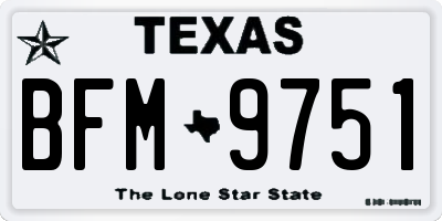 TX license plate BFM9751