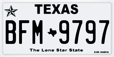 TX license plate BFM9797