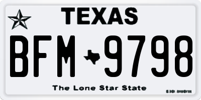 TX license plate BFM9798