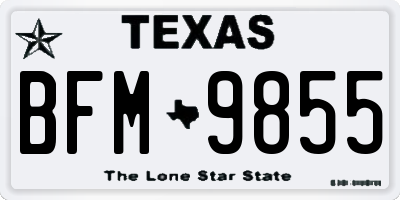 TX license plate BFM9855