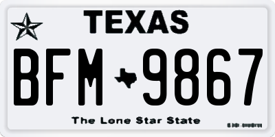 TX license plate BFM9867