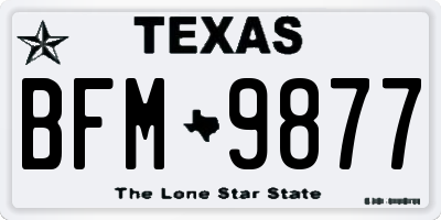 TX license plate BFM9877