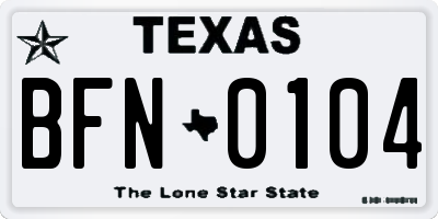 TX license plate BFN0104