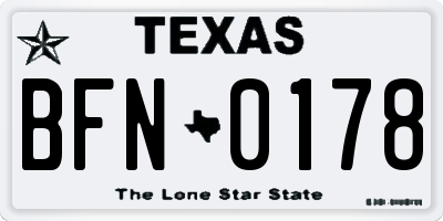 TX license plate BFN0178