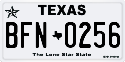 TX license plate BFN0256