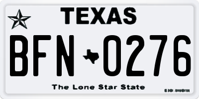 TX license plate BFN0276