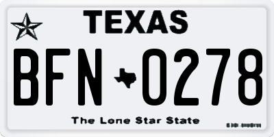 TX license plate BFN0278