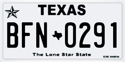 TX license plate BFN0291
