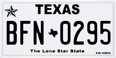 TX license plate BFN0295