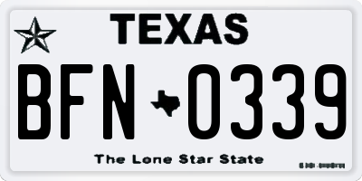 TX license plate BFN0339