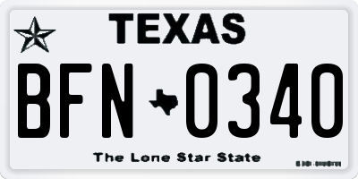 TX license plate BFN0340
