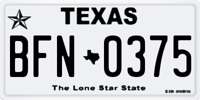 TX license plate BFN0375