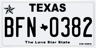 TX license plate BFN0382