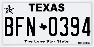 TX license plate BFN0394