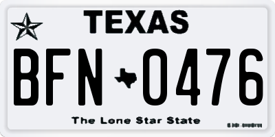 TX license plate BFN0476