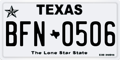 TX license plate BFN0506