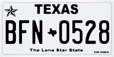 TX license plate BFN0528